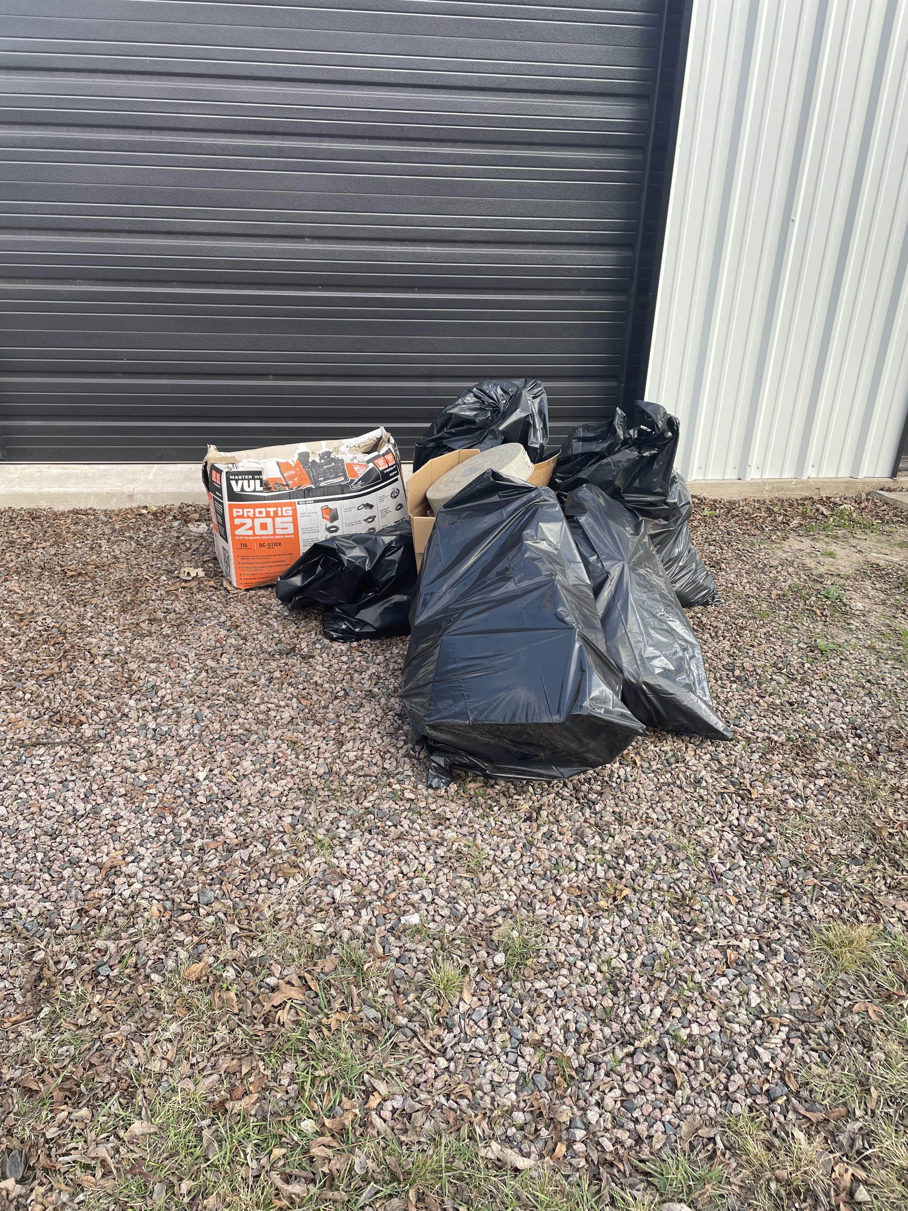 Bags of debris removal